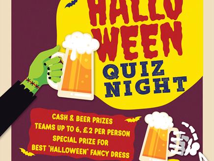 Halloween Quiz Night poster at Steam Town Brew Co on 31st October.£2 per person.