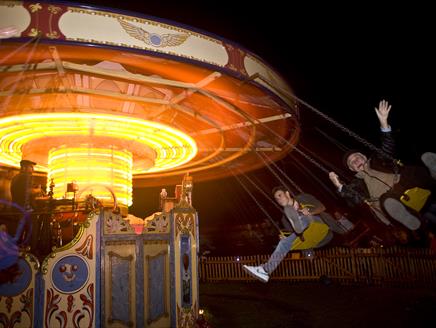 Hollycombe Fairground at Night