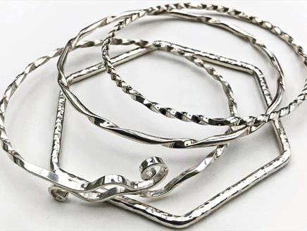 Photograph of silver stacking bangles