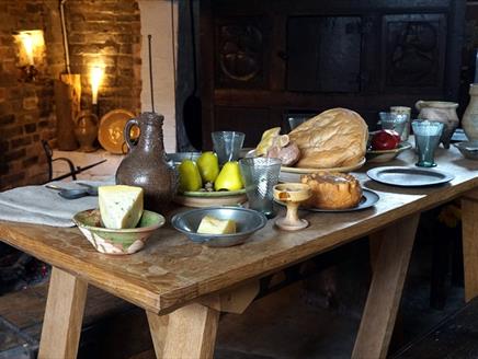 A Tudor feast laid out