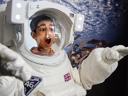 Boy in Space Suit at Winchester Science Centre and Planetarium