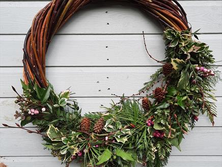 Christmas wreath making workshop with Field Farm Project at Winchester City Mill