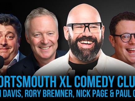 Line up poster for the Portsmouth XL Comedy Club
