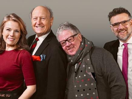 A woman and three men stood together - Charlie Ross, Charles Hanson, Christina Trevanion and Philip Serrell.