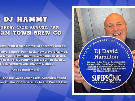 DJ Hammy at Steam Town on Saturday 17 August.