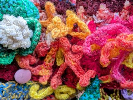 A bundle of colourful wool