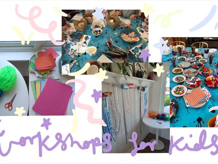 Pictures of Purple Squirrel FMD craft workshops.