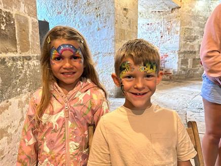Children with facepainting at Hurst Castle for Fun Friday