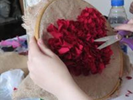 Valentine heart rag rug workshop