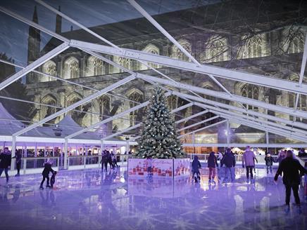 Silent Discos on Ice at Winchester Cathedral's Ice Rink