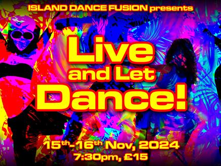 An exciting vibrant collage of dancers in "Live and Let Dance!"