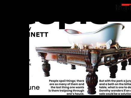 Poster for People - with a bath on a billiards table.