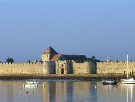 Exterior view of Portchester Castle, Portchester, Hampshire