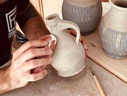 Tudor Pottery Masterclass taking place at the Mary Rose museum