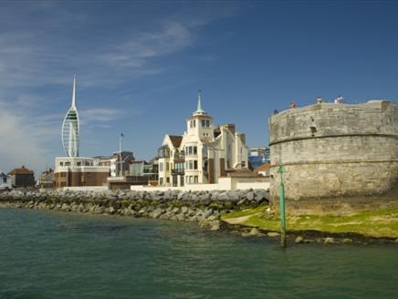 Image of the Round Tower from the water