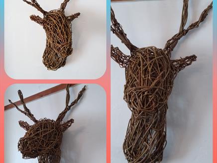 stag/ reindeer head willow sculpture workshop