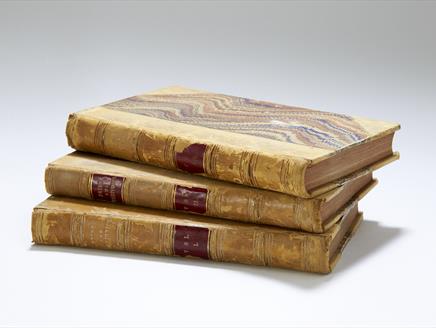 Three volumes of a first edition of Pride and Prejudice