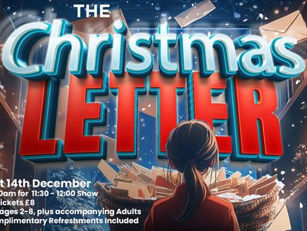 A little girl finds a huge sack of letters with Christmas butrsting into the room