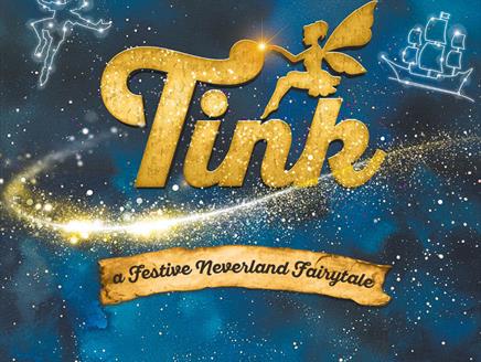 Tink title in gold, with sweeping stardust