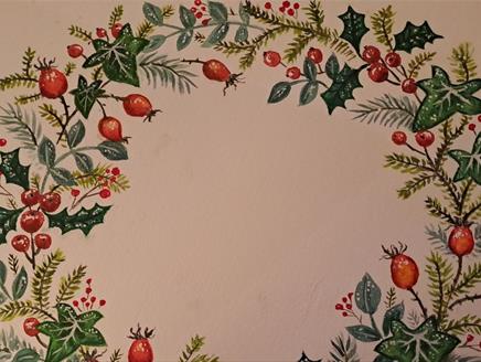 Festive Foliage- A Christmas Watercolour Wreath Workshop at Chawton House