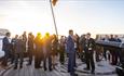 Guests gathered for a reception on HMS Warrior's Upper Deck