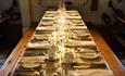 Dinner set up on the Mess Table at HMS Warrior