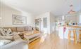 Open plan living room at Lane Cottage