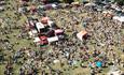 Aerial view of the Big Eat Festival at Royal Victoria Country Park