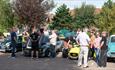 Group of car aficionados at a Port Solent Car Meet