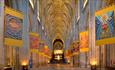 Winchester Cathedral's Nave with banners