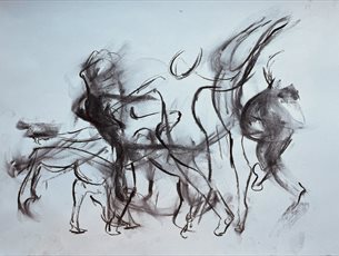 Drawing of someone in motion