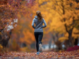 Runner among trees