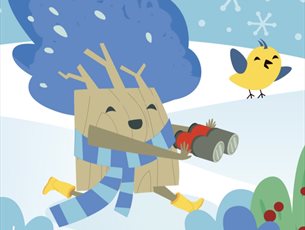 Reindeer bird watcher