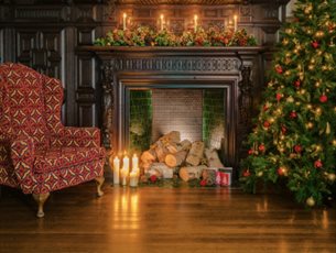 Festive fireplace