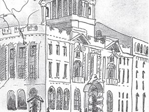 Drawing of a building
