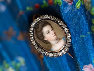 Portrait miniature of Mrs Philadelphia Hancock circa 1768. Photo by Luke Shears