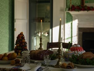 The dining table at Jane Austen's House at Christmas