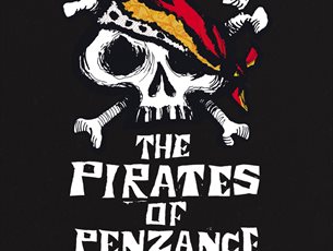 Poster of picture of skull and writing Pirates Of Penzance 