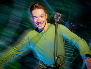 Man at Go Ape in the dark