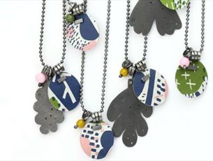 Colourful aluminium jewellery Lindsey Mann 