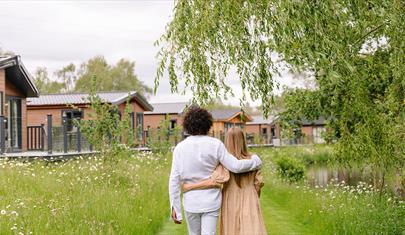 Couple walking through Green Hill Farm