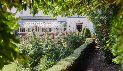 The garden at The Winchester Royal Hotel. The hotel is situated in the heart of the city.