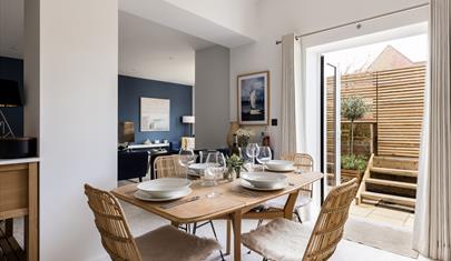 Dining area at The Old Bank, a New Forest Holiday Cottage