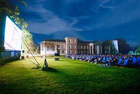 Visitors at The Vyne enjoy an evening of outdoor cinema.