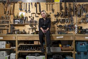 Emily Ball, boatkeeper assistant, with her tools
