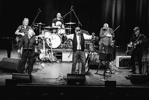 Black and white photograph of the Gary Fletcher Band