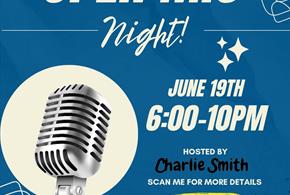 Open mic june poster