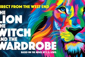 Cartoon lion, with multicoloured fur