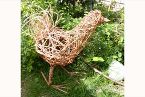 Willow chicken sculpture