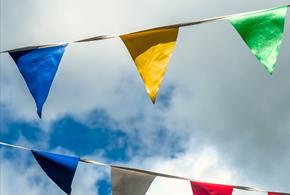 Bunting in the blue sky